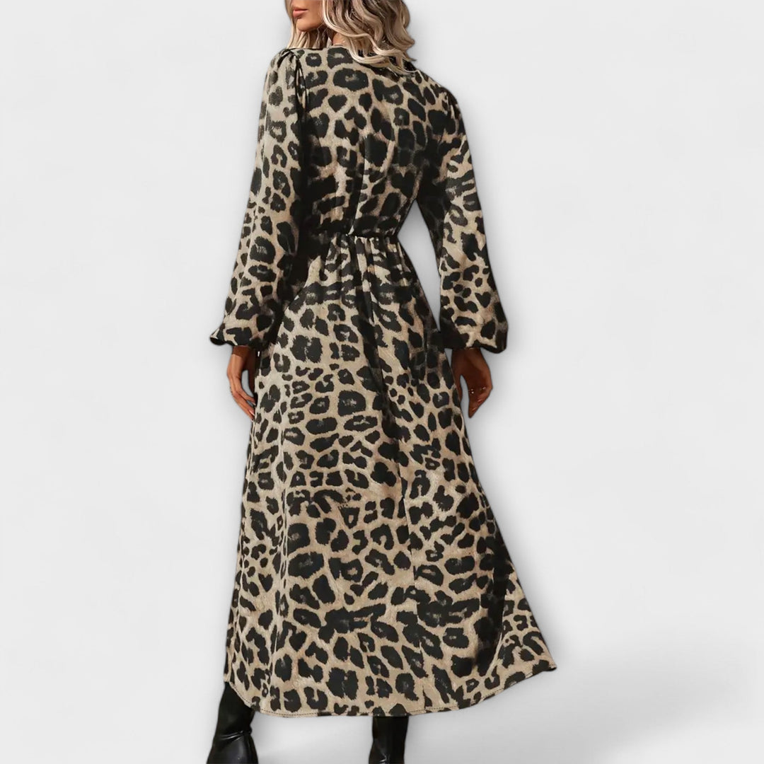 Natalie - Robe élégante avec motif léopard