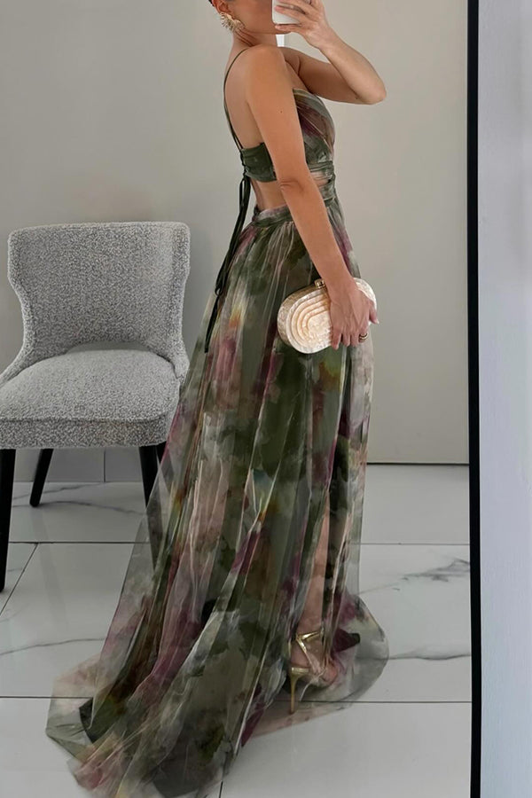 Camille - Maxi robe charmante avec imprimé floral