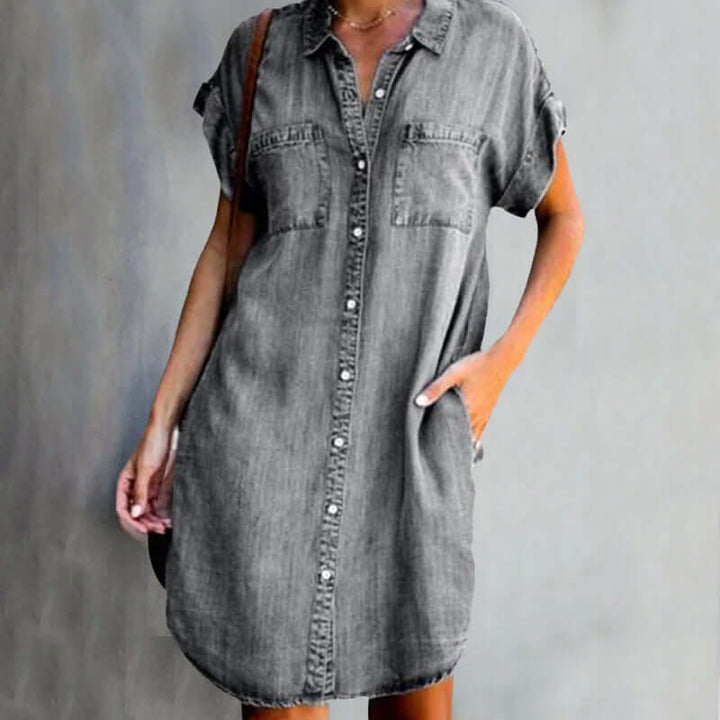 Olive™ – Robe en jean élégante avec couverture du ventre