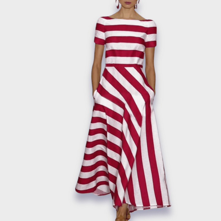Janell | Robe maxi rayée faite à la main