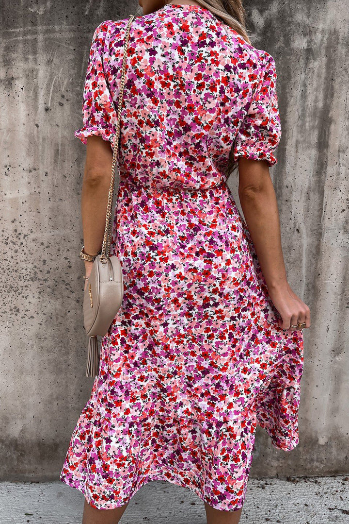 Georgia | Robe longue à fleurs et col en V