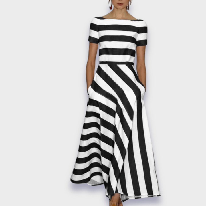 Janell | Robe maxi rayée faite à la main
