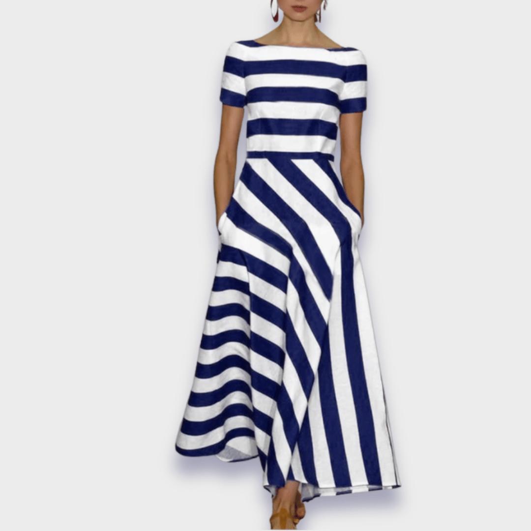 Janell | Robe maxi rayée faite à la main