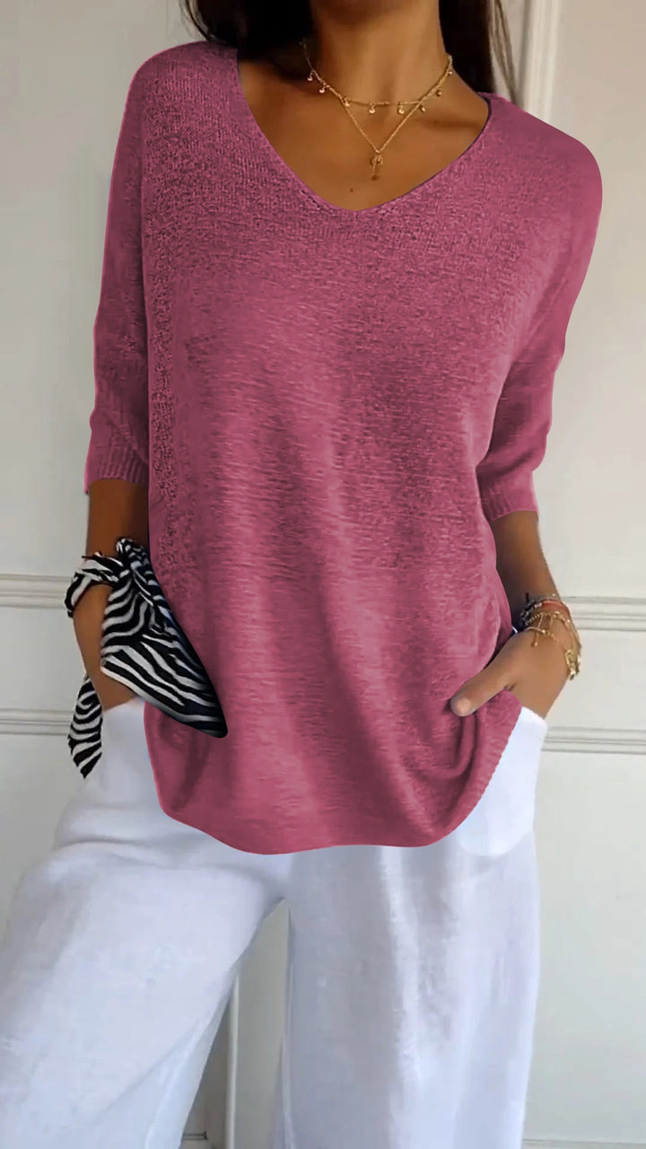 Anne | Top en maille à col en V