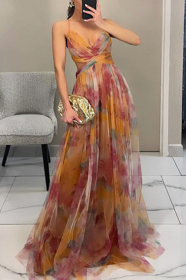 Camille - Maxi robe charmante avec imprimé floral