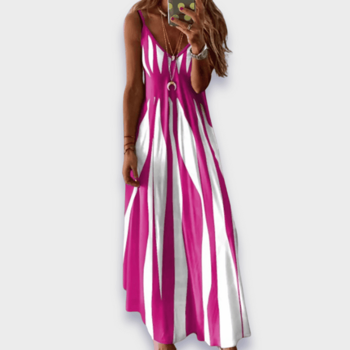 Claudia | Robe d'été longue en tissu premium fait main