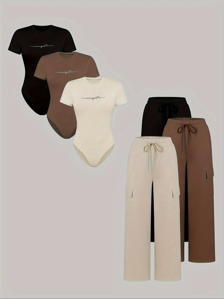 Noémie | Ensemble 6 Pièces Combinaison & Pantalon Large