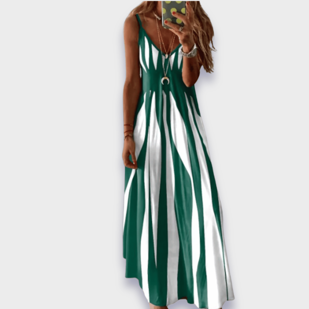Claudia | Robe d'été longue en tissu premium fait main