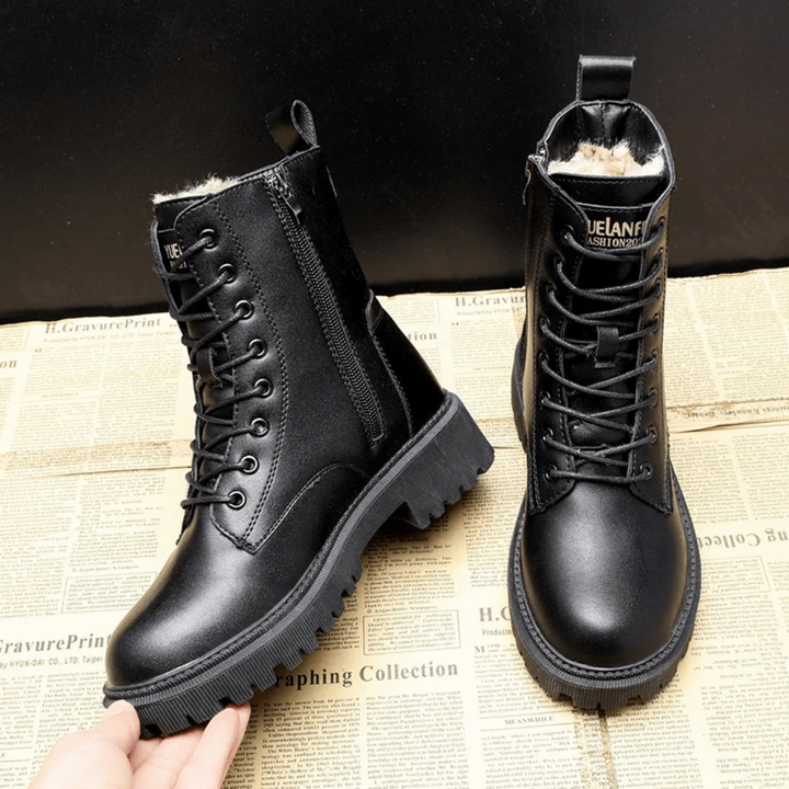 Bernadette | Bottes d'hiver en cuir noir