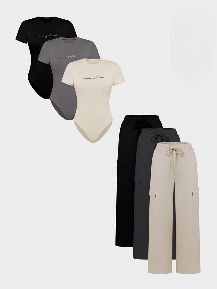 Noémie | Ensemble 6 Pièces Combinaison & Pantalon Large