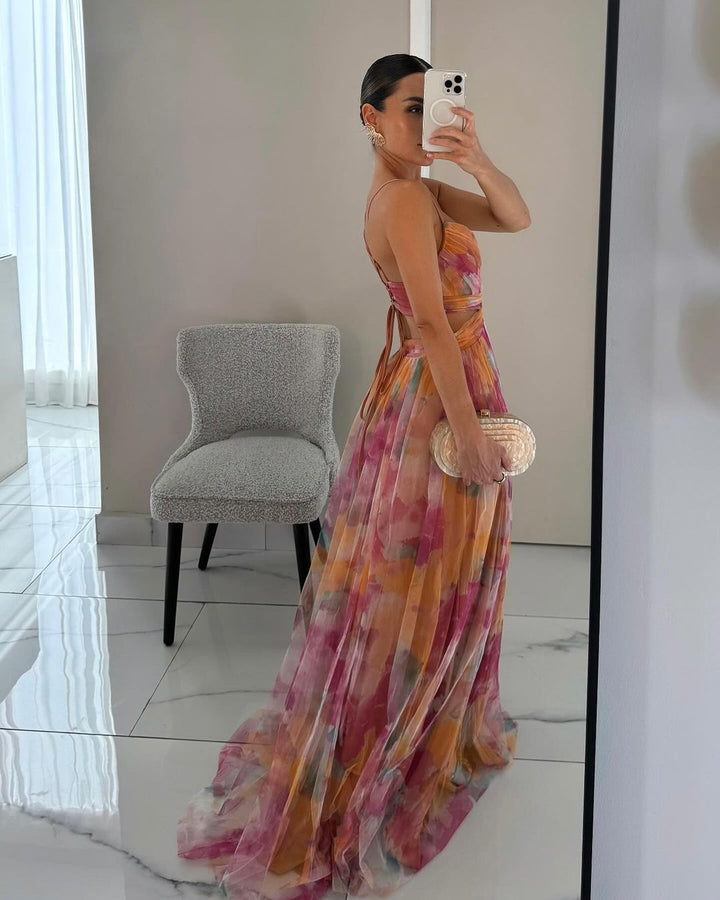 Camille - Maxi robe charmante avec imprimé floral