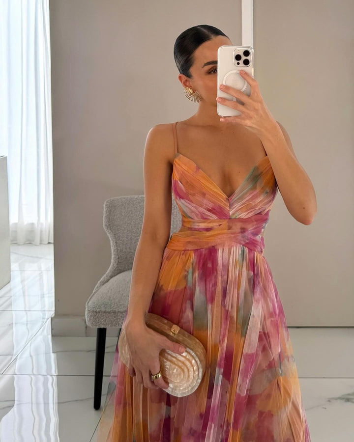 Camille - Maxi robe charmante avec imprimé floral
