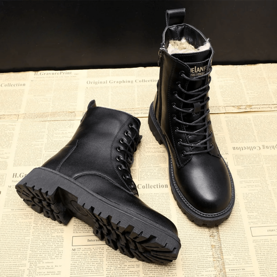 Bernadette | Bottes d'hiver en cuir noir