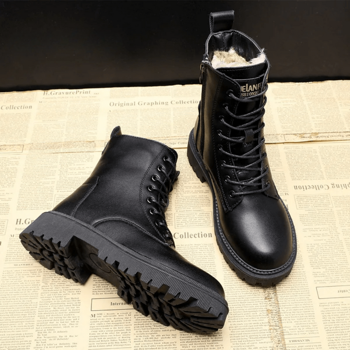 Bernadette | Bottes d'hiver en cuir noir