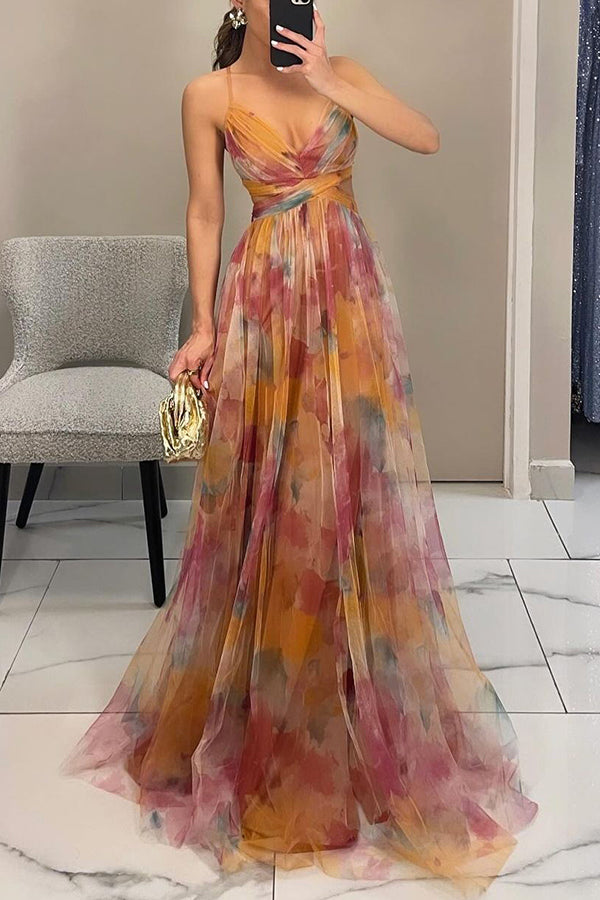 Camille - Maxi robe charmante avec imprimé floral
