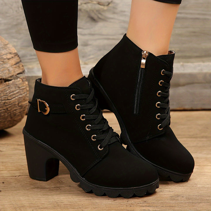 Denise | Bottines à Talon Large