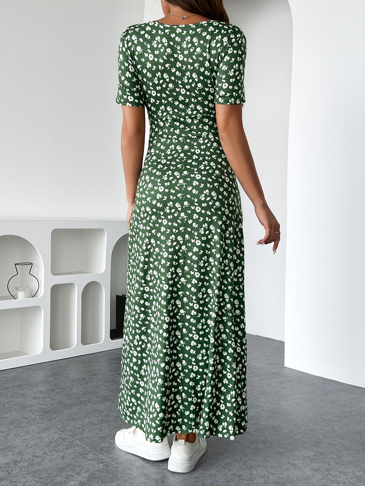 Céline | Robe Femme Tricot Floral Peplum