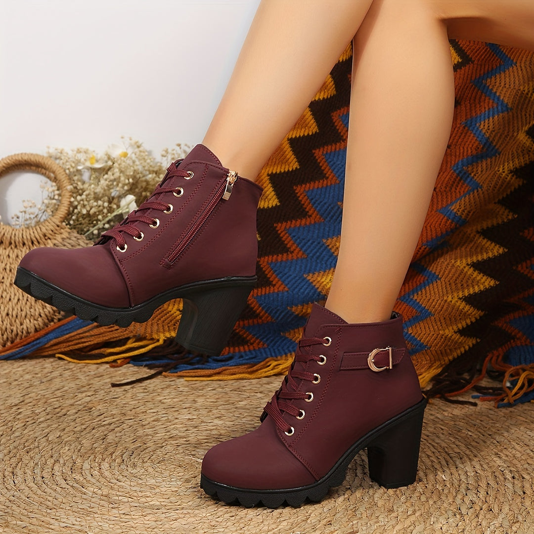 Denise | Bottines à Talon Large