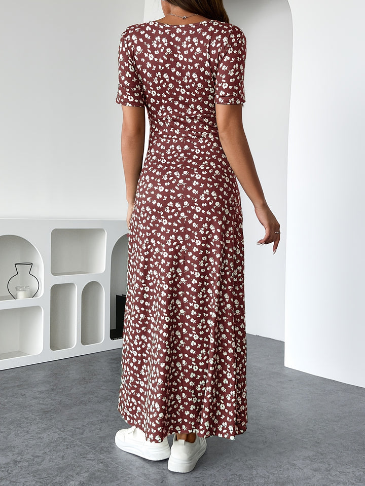 Céline | Robe Femme Tricot Floral Peplum