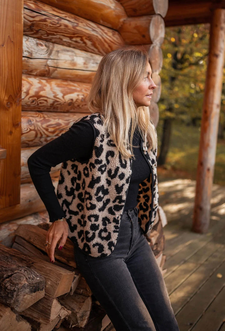 Leona | La veste en tricot léopard