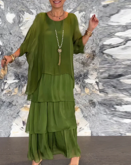 Estrella - Robe maxi ample à col rond