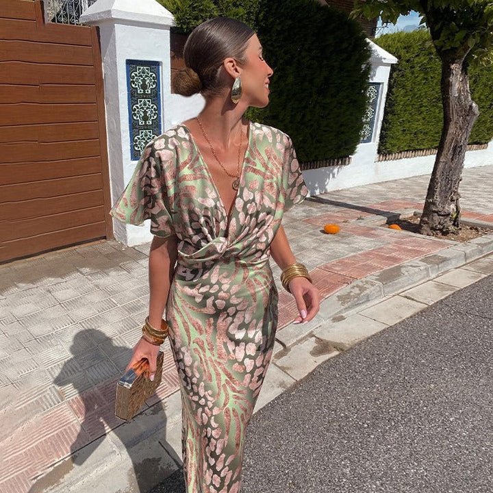 Rina™ - Robe Maxi à Col en V pour Femmes