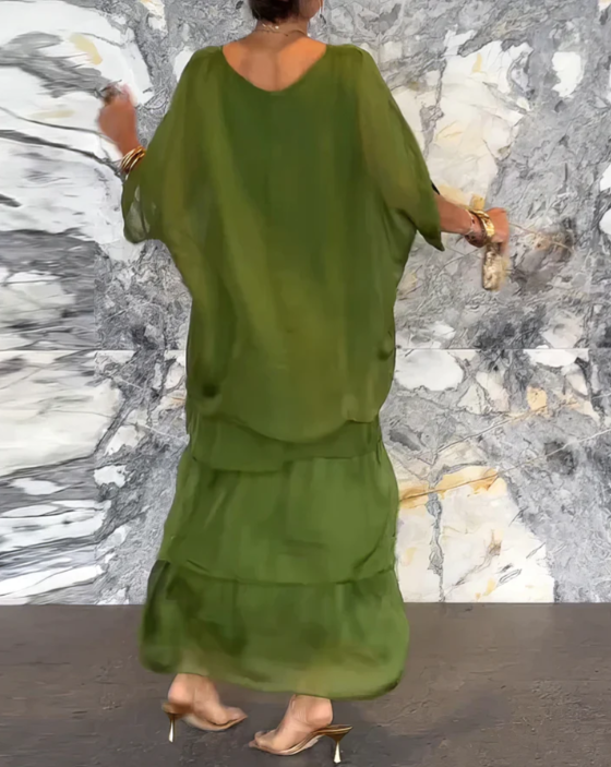 Estrella - Robe maxi ample à col rond