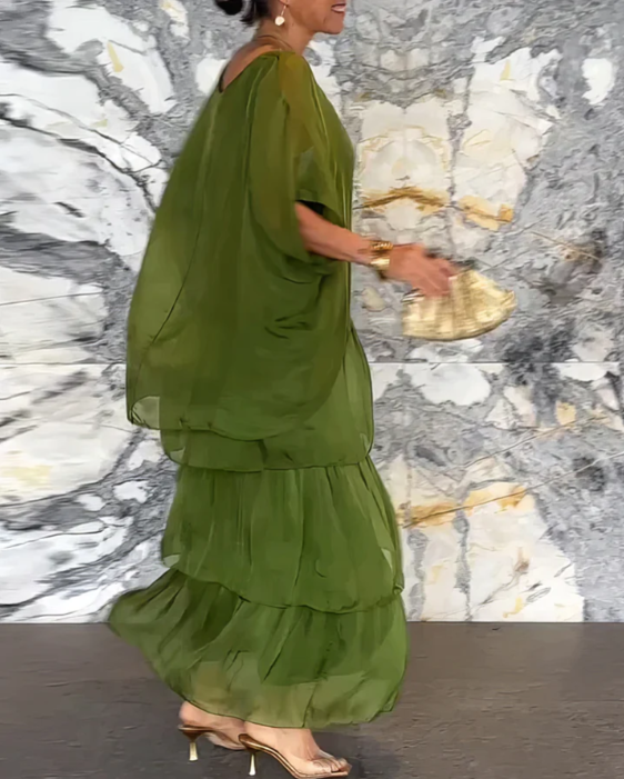 Estrella - Robe maxi ample à col rond