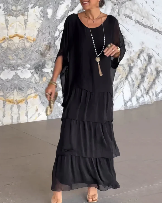 Estrella - Robe maxi ample à col rond