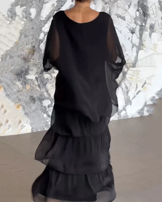 Estrella - Robe maxi ample à col rond