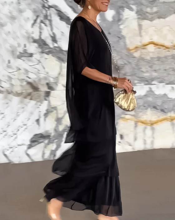 Estrella - Robe maxi ample à col rond