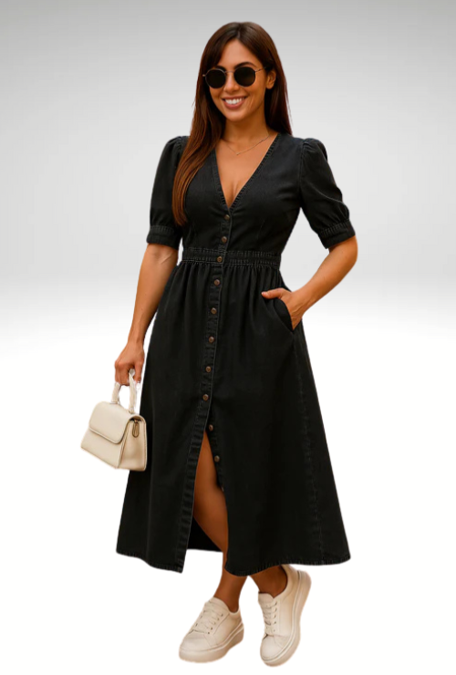Amélie - Robe élégante en denim