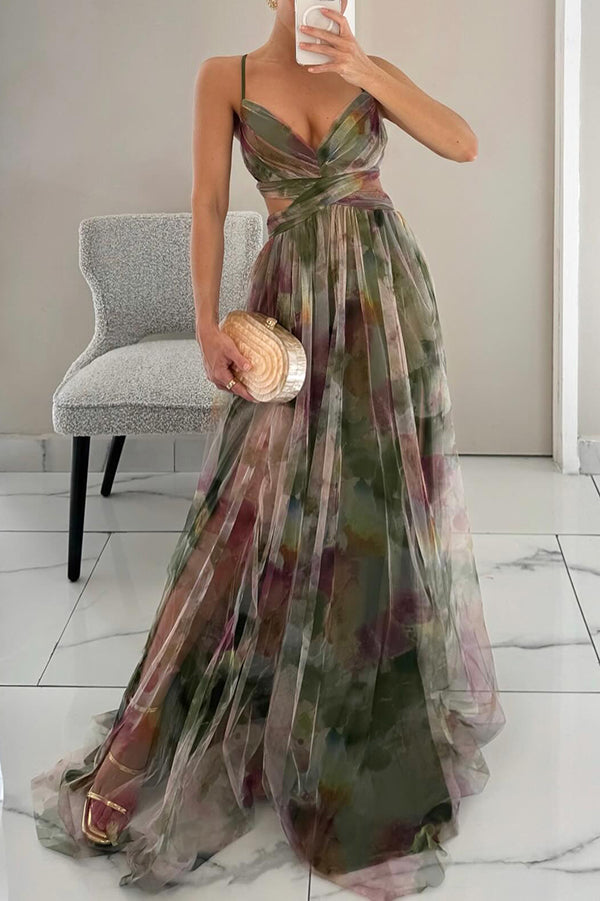 Camille - Maxi robe charmante avec imprimé floral