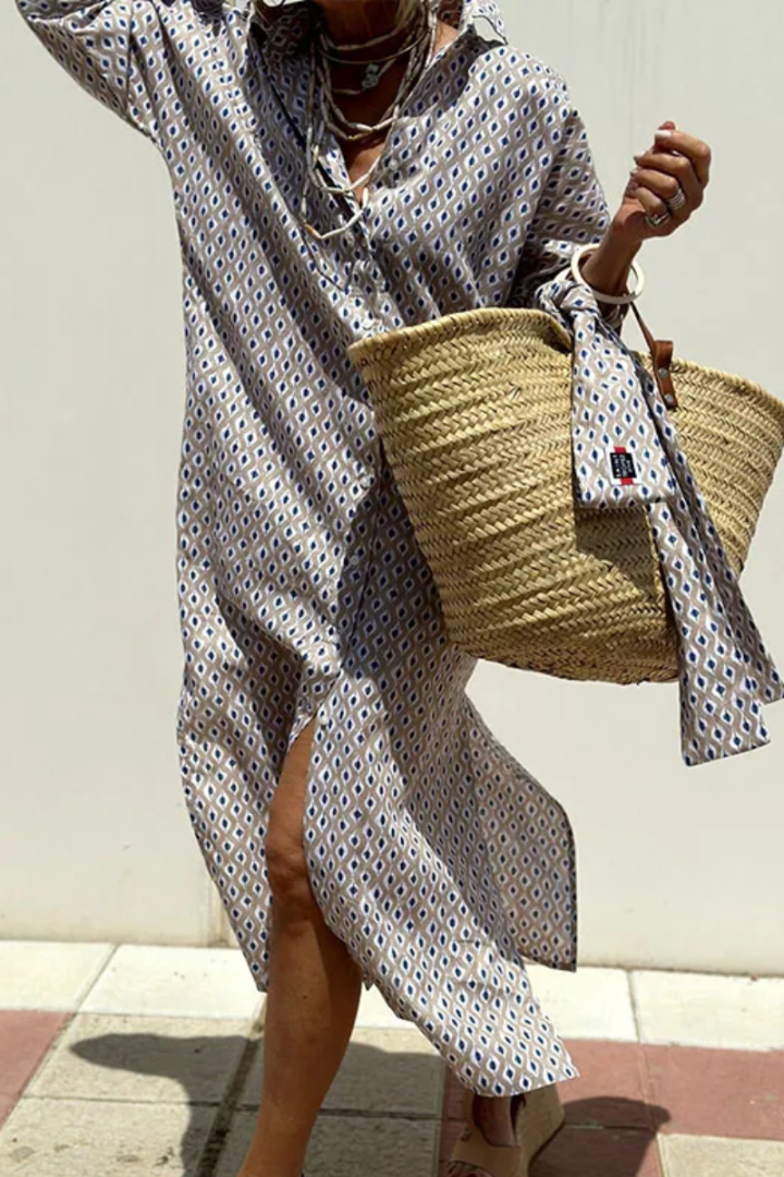 Clémence | Élégante robe chemise à rayures
