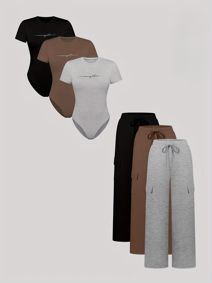 Noémie | Ensemble 6 Pièces Combinaison & Pantalon Large