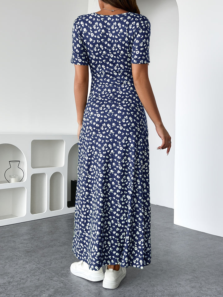 Céline | Robe Femme Tricot Floral Peplum