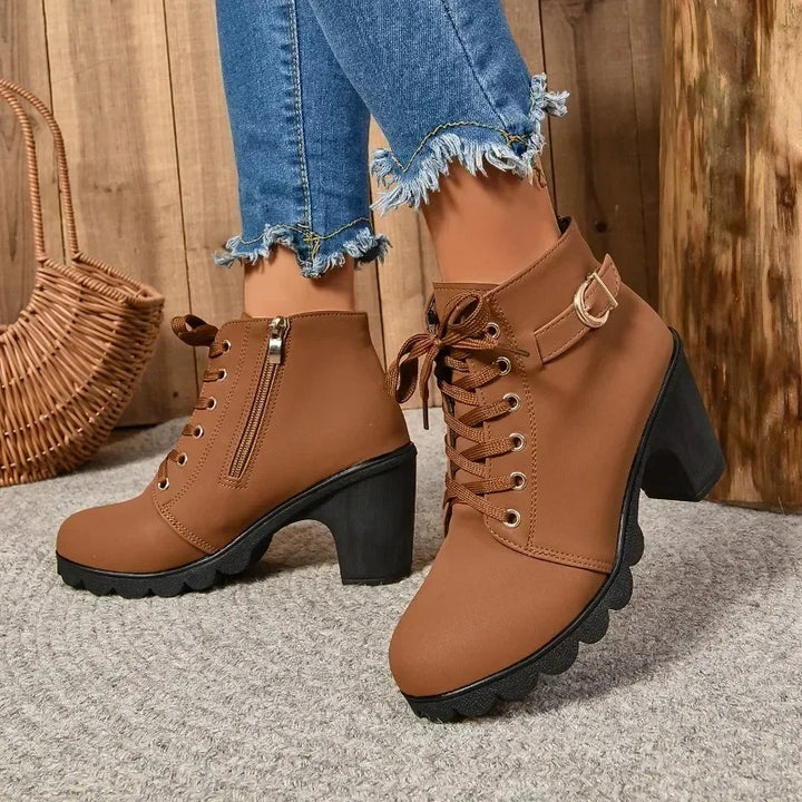 Denise | Bottines à Talon Large