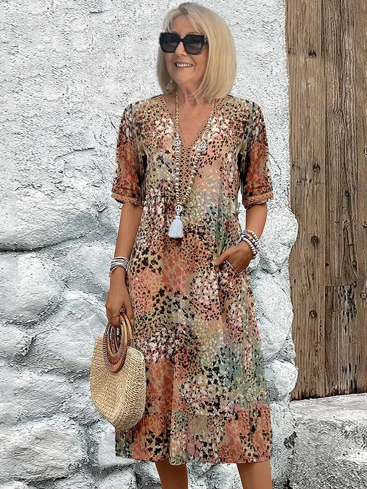 Élise | Robe midi colorée
