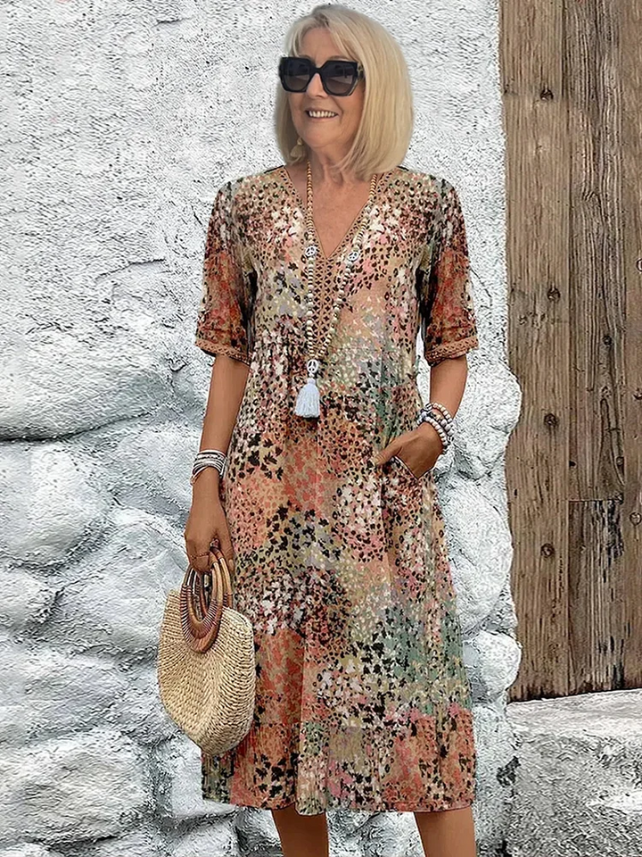 Élise | Robe midi colorée