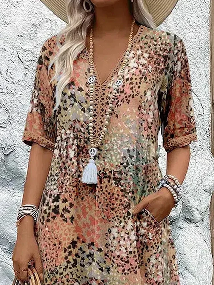 Élise | Robe midi colorée
