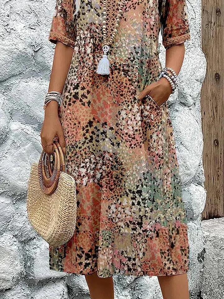 Élise | Robe midi colorée