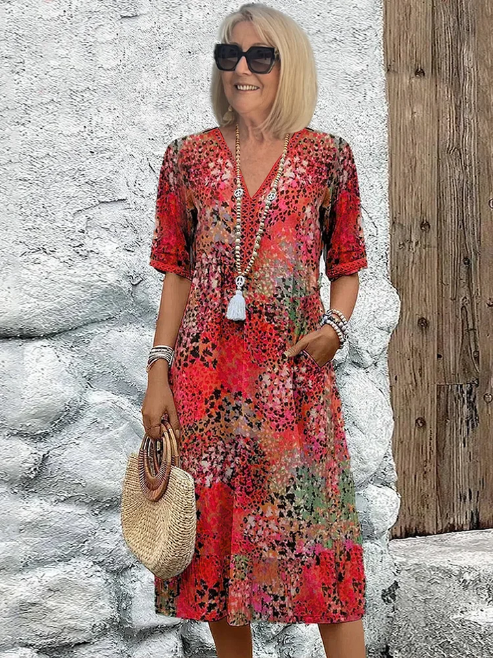 Élise | Robe midi colorée