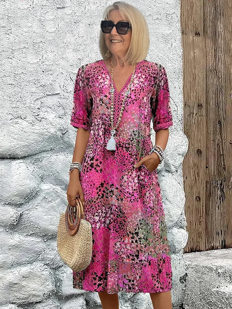 Élise | Robe midi colorée