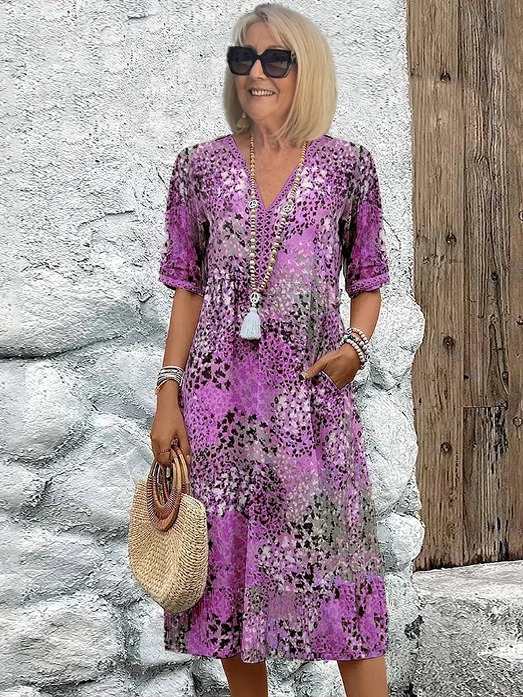 Élise | Robe midi colorée