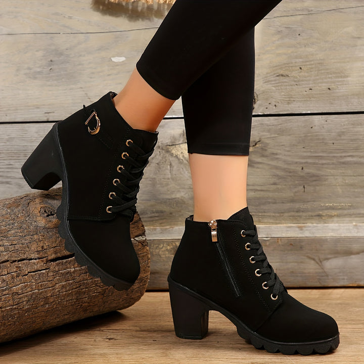 Denise | Bottines à Talon Large