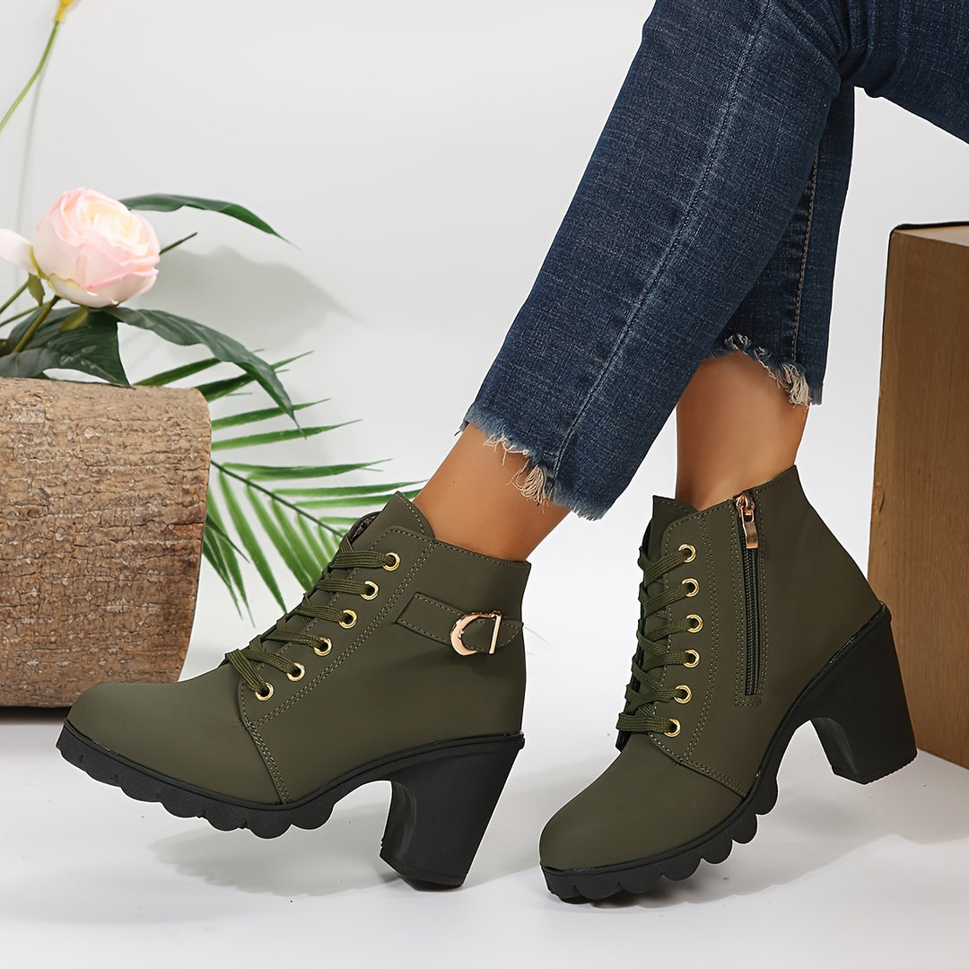 Denise | Bottines à Talon Large