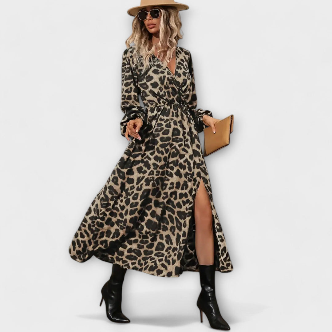 Natalie - Robe élégante avec motif léopard