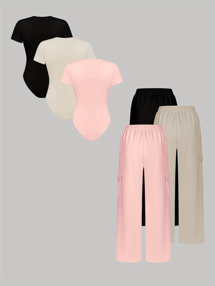 Noémie | Ensemble 6 Pièces Combinaison & Pantalon Large