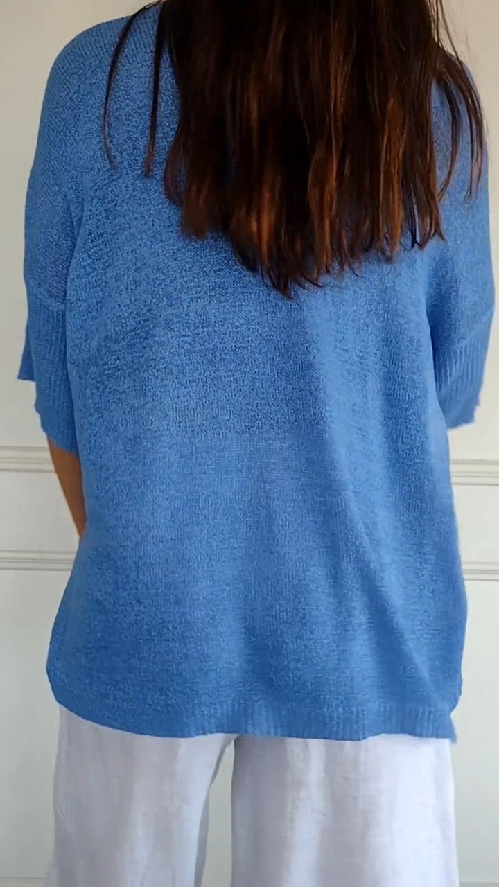 Anne | Top en maille à col en V
