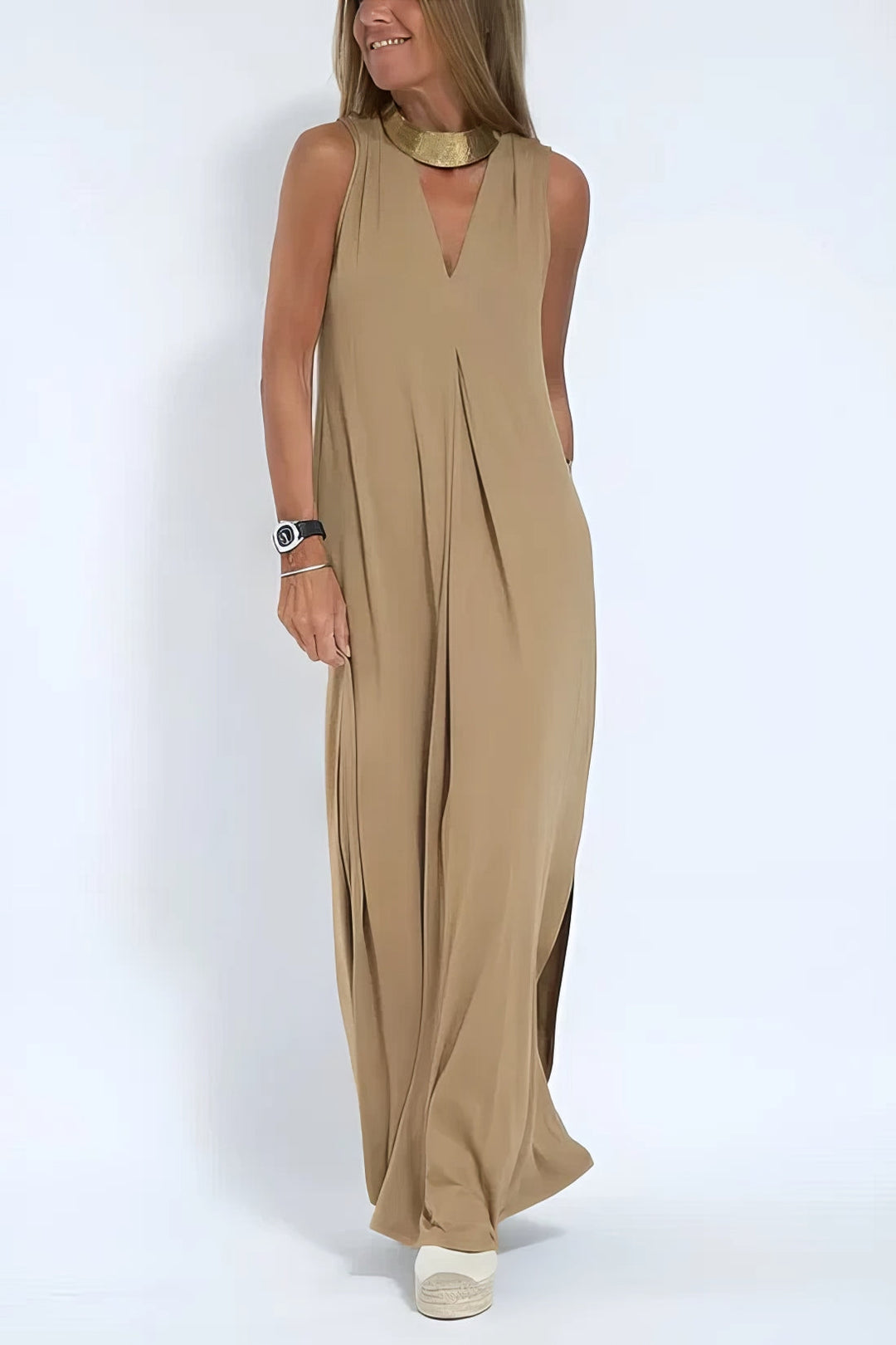 Robe longue élégante + cardigan assorti OFFERT